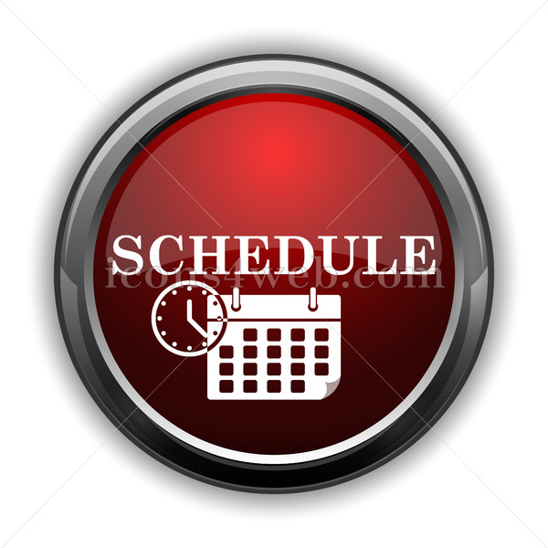 600x600 Schedule Icon Red Glossy Web Icon With Shadow