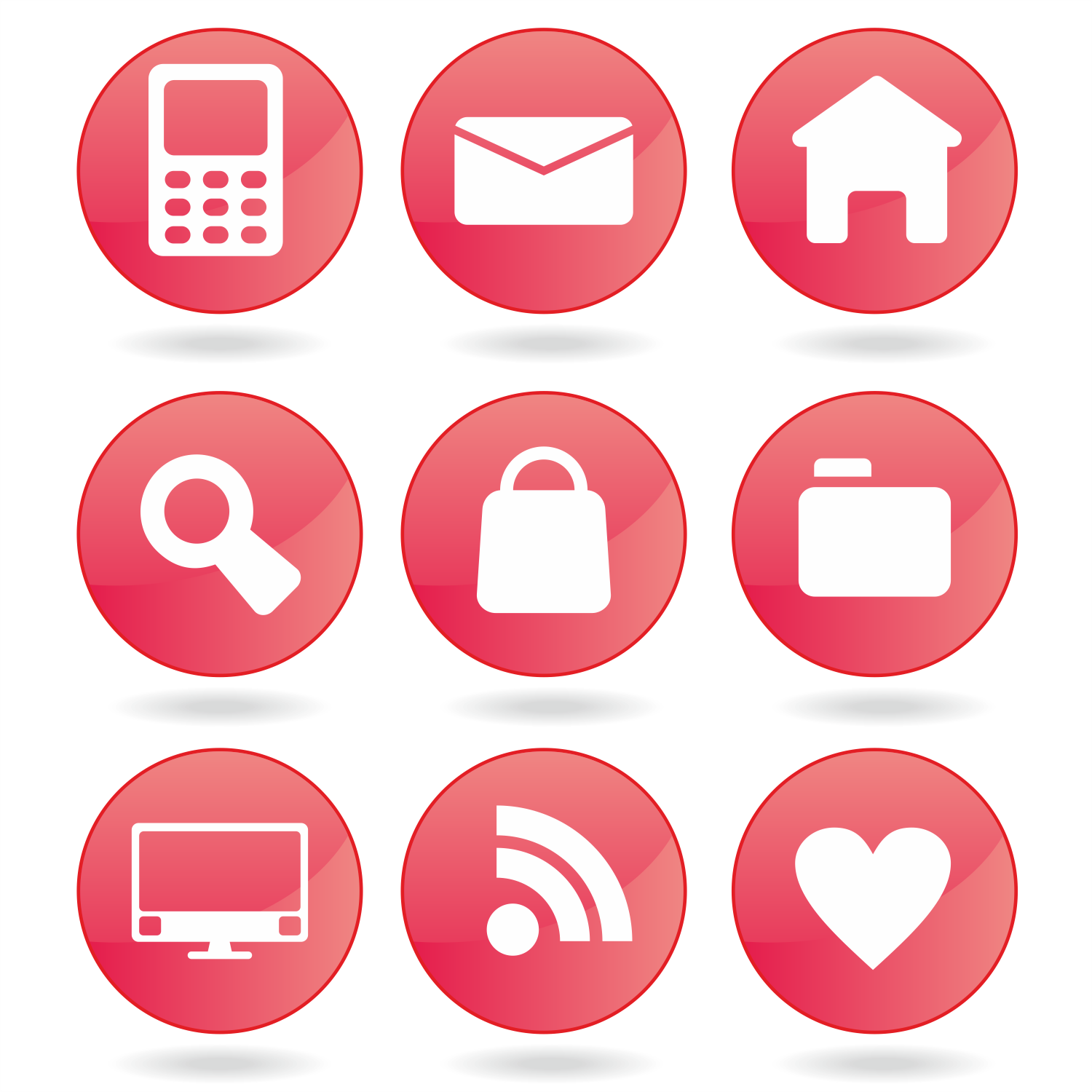 1500x1500 Vector For Free Use Red Web Icons