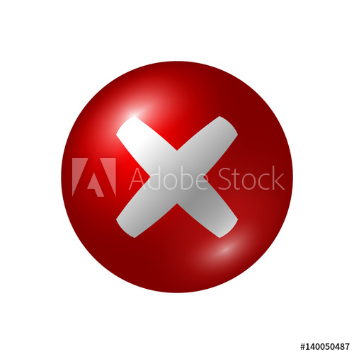 500x500 Cross Sign Element Red X Icon Isolated On White Background Mark