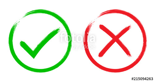 500x267 Green Checkmark Tick And Red X Icons Stock Image And Royalty Free