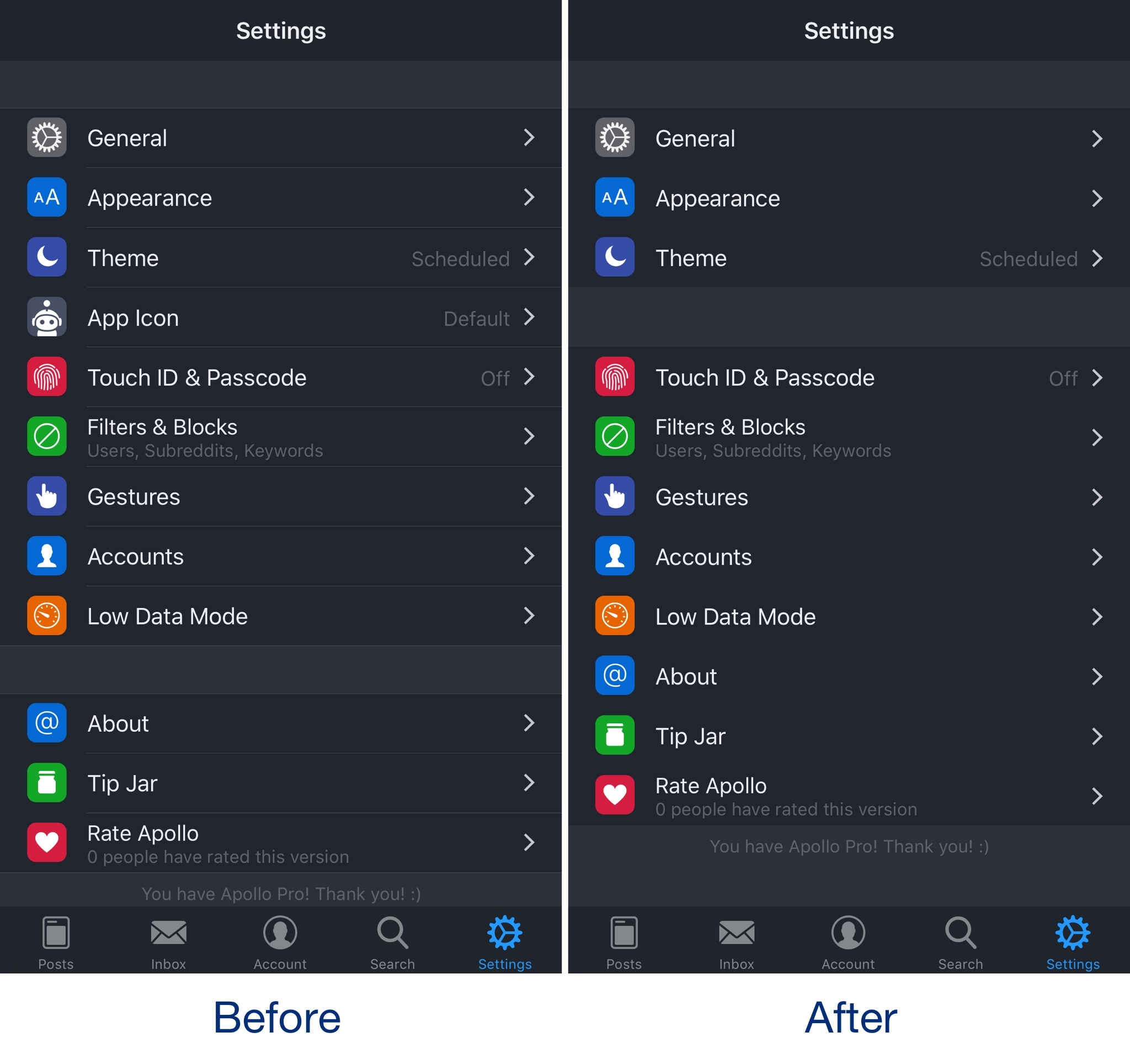 2048x1927 This Tweak Hides Features In The Apollo Reddit Client That Don't