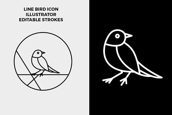 580x387 Line Bird Circle Logo Icon