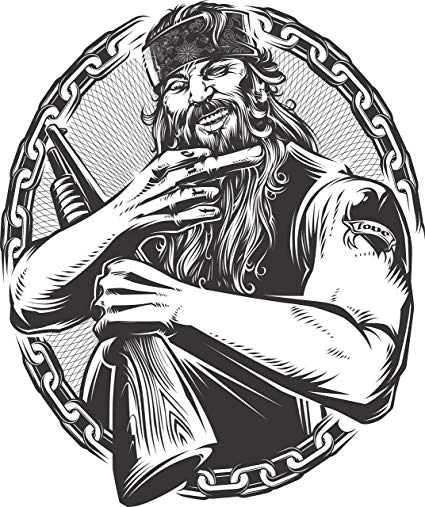 425x507 Tattooed Redneck With Gun And Muscle Shirt Icon Vinyl