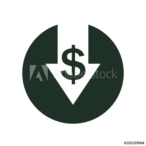 500x500 Cost Reduction Icon Vector Symbol Image Isolated On White