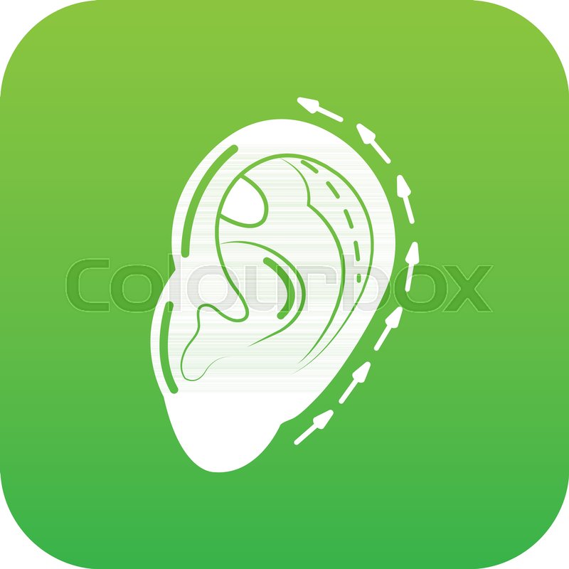 800x800 Ear Reduction Icon Green Vector Stock Vector Colourbox