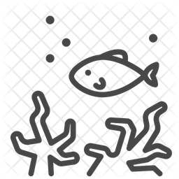 256x256 Coral Reef Icon Of Line Style