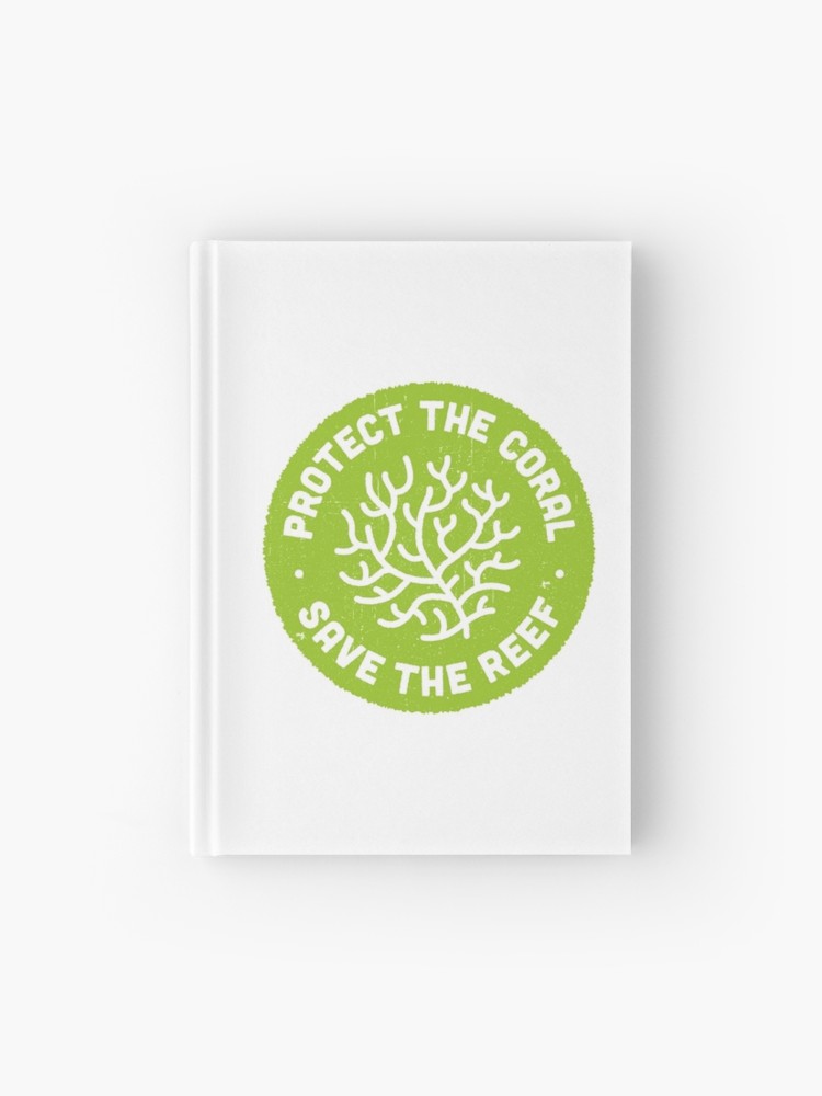 750x1000 Protect The Coral, Save The Reef Green Icon Hardcover Journal