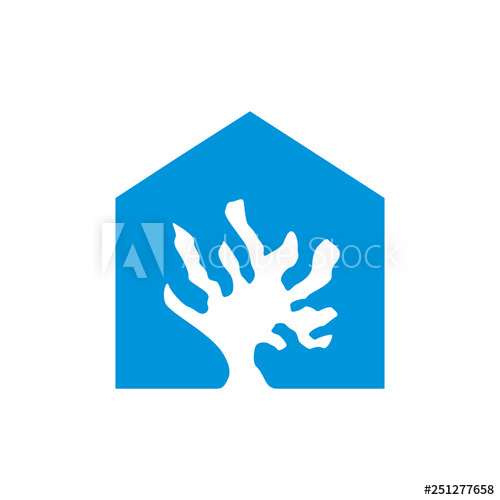 500x500 Coral Reef Home Logo Icon Vector Template