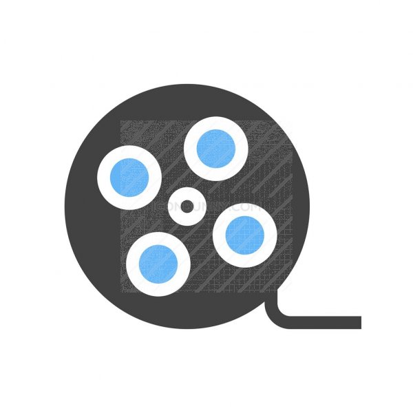 600x600 Film Reel Blue Black Icon