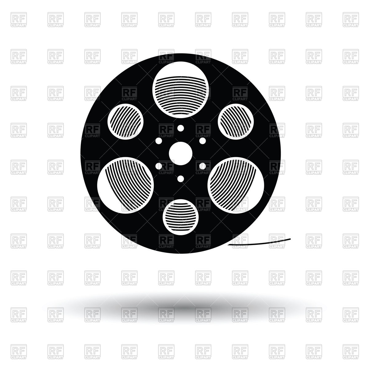 1200x1200 Film Reel Icon With Shadow Vector Image Of Icons And Emblems