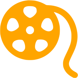 256x256 Orange Film Reel Icon