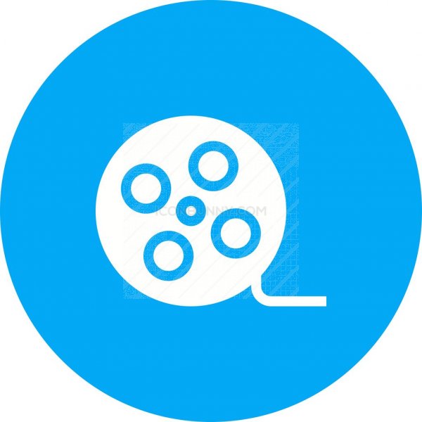 600x600 Film Reel Flat Round Icon