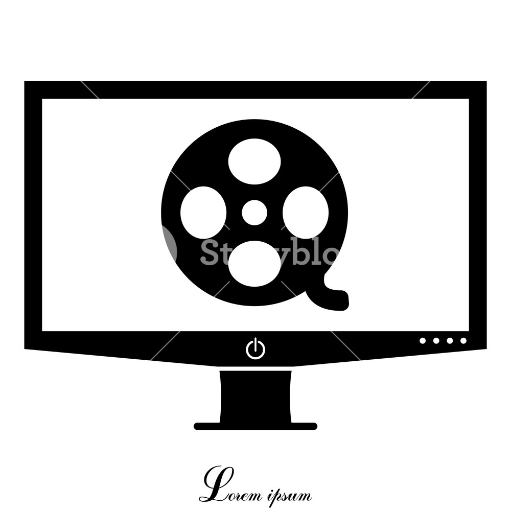 1000x1000 Film Reel Icon Vector Illustration Royalty Free Stock Image
