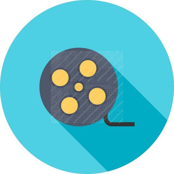 600x600 Film Reel Flat Shadowed Icon