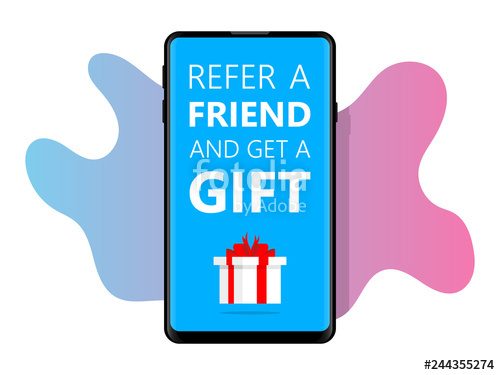 Refer A Friend And Get A Gift Mobile Phone Illustration Icon 500x375 Refer A Friend And Get A Gift Mobile Phone Illustration Icon