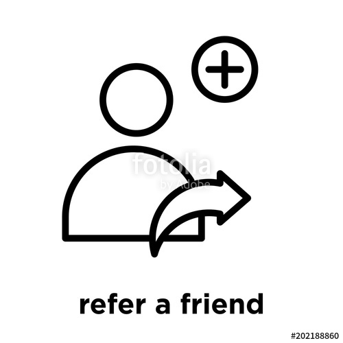 Refer A Friend Icon Isolated On White Background Stock Image 500x500 Refer A Friend Icon Isolated On White Background Stock Image