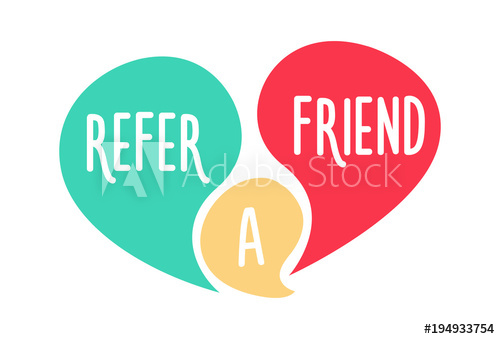 500x339 Doodle Speech Bubbles With Refer A Friend Message Vector Hand