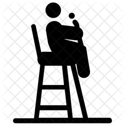 256x256 Tennis Referee Icon Of Glyph Style
