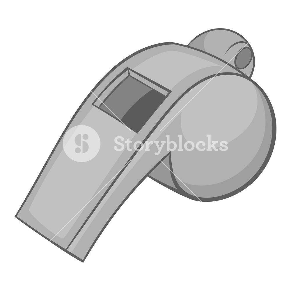 1000x1000 Whistle Of Referee Icon In Black Monochrome Style Isolated