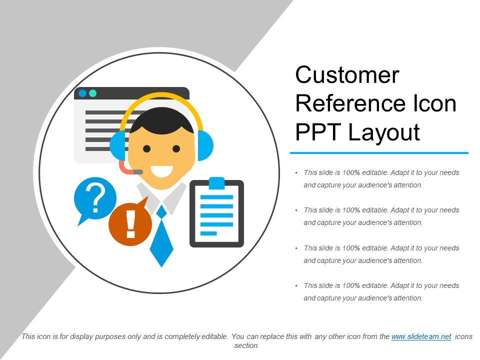 960x720 Customer Reference Icon Ppt Layout Powerpoint Presentation