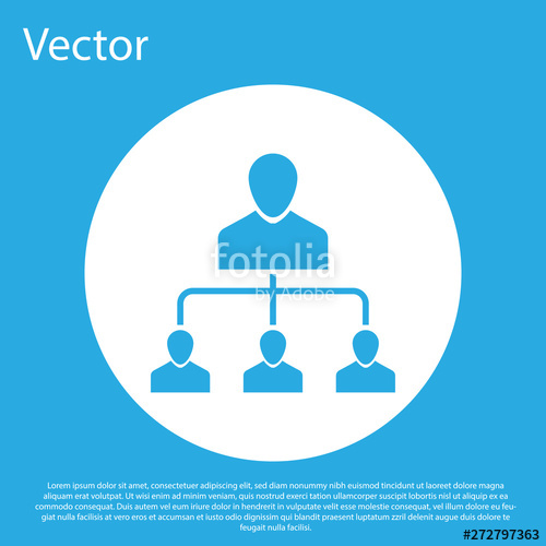 500x500 Blue Referral Marketing Icon Isolated On Blue Background Network