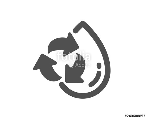 500x405 Water Drop Icon Recycle Clean Aqua Sign Refill Liquid Symbol