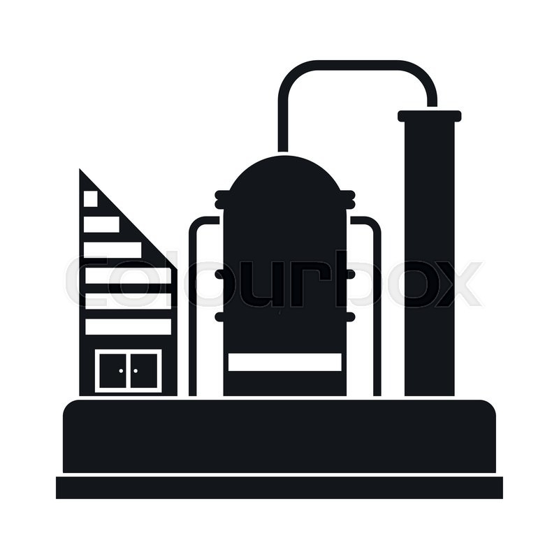 800x800 Oil Refinery Or Chemical Plant Black Stock Vector Colourbox