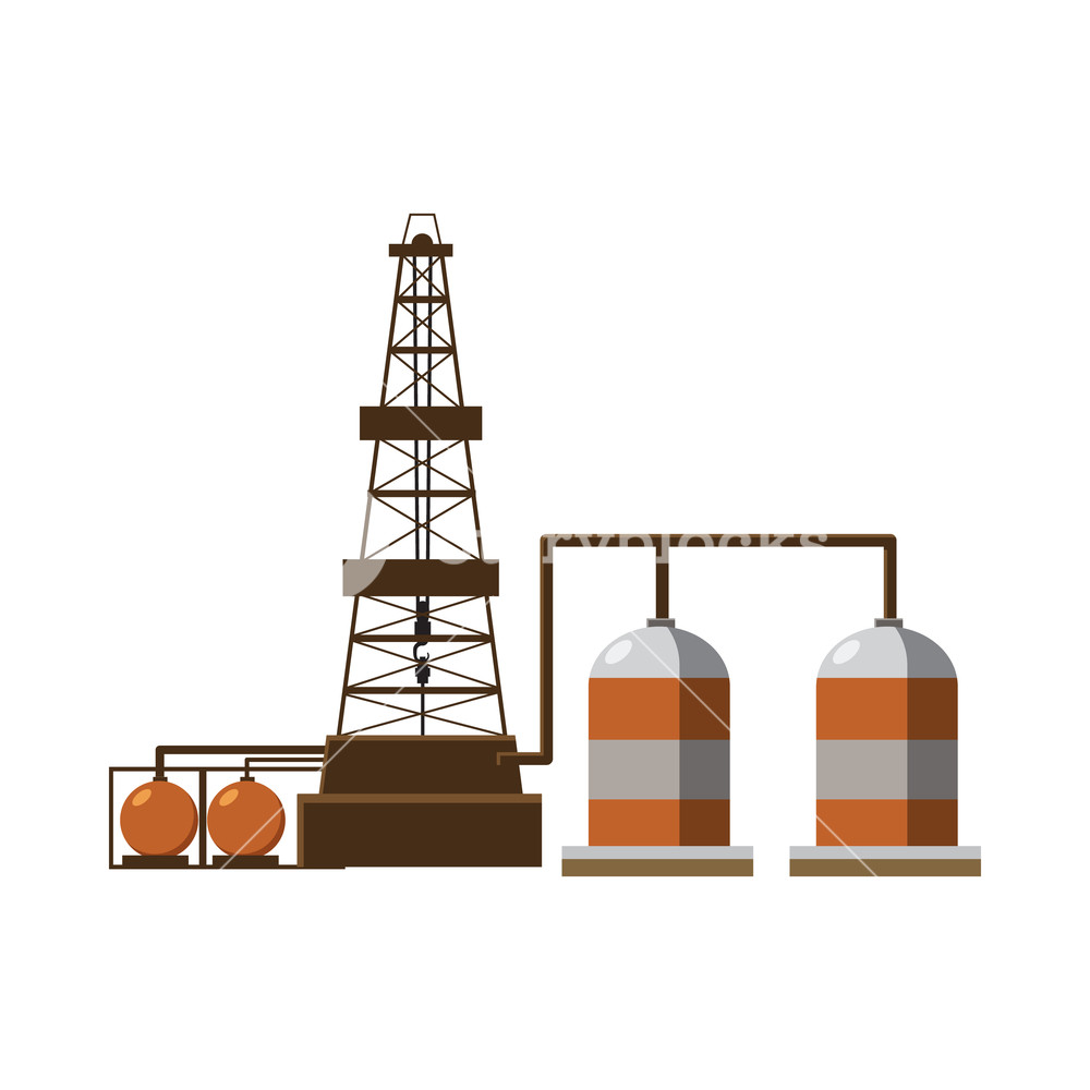 1000x1000 Refinery Icon In Cartoon Style Isolated On White Background