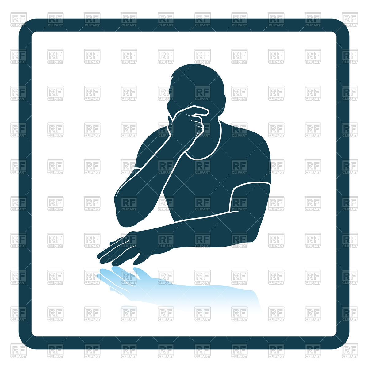 1200x1200 Shadow Reflection Design Of Thinking Man Icon Vector Image