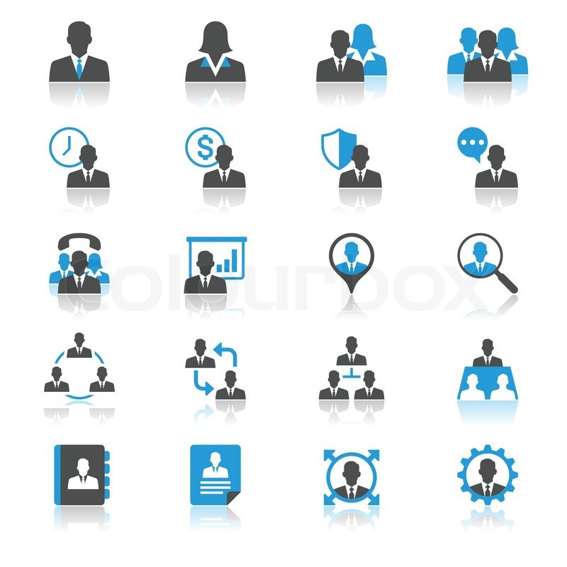 800x800 Business Flat With Reflection Icons Stock Vector Colourbox