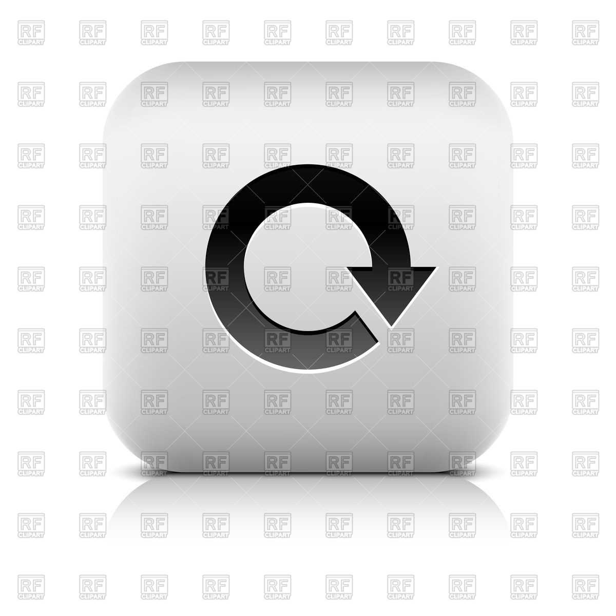 1200x1200 Grey Glossy Refresh Button Vector Image Of Icons And Emblems