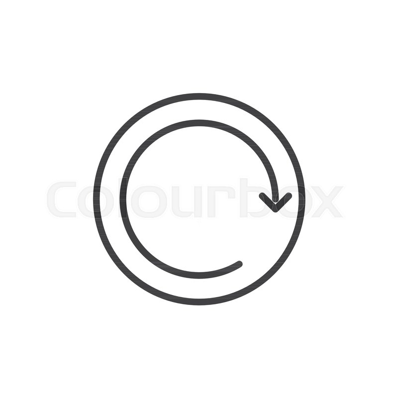 800x800 Refresh Button Line Icon, Outline Stock Vector Colourbox