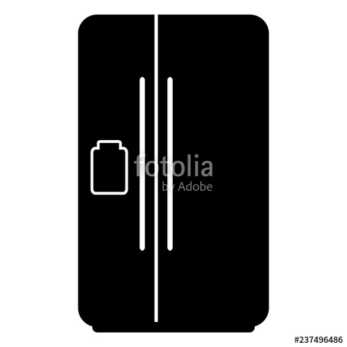 500x500 Refrigerator Icon On White Stock Image And Royalty Free Vector