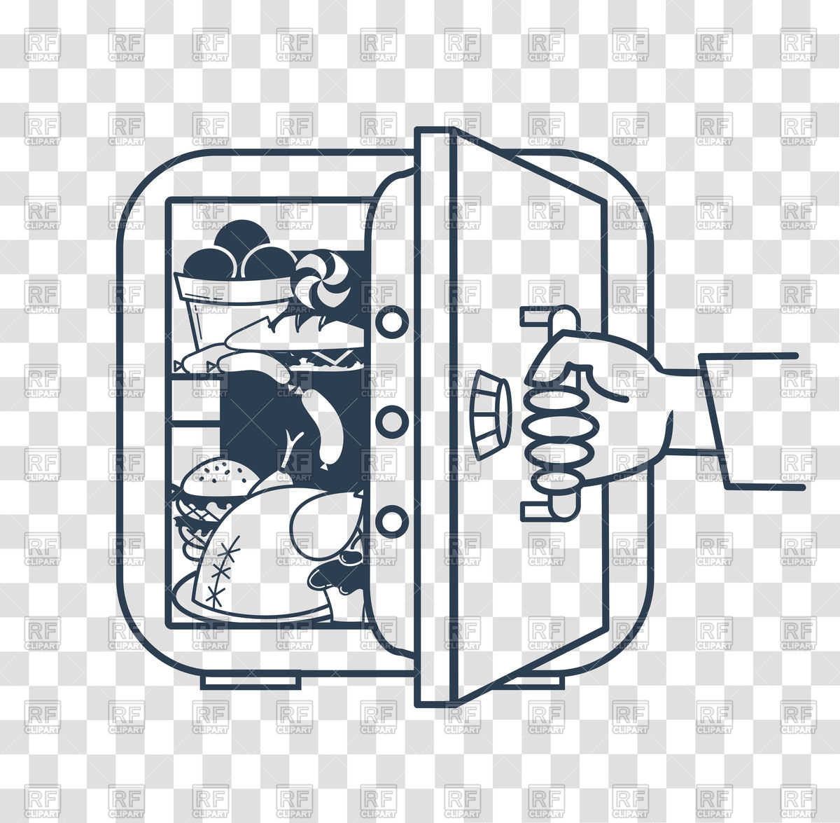 1200x1175 Refrigerator With Products, In The Form Of A Symbol Of The Not
