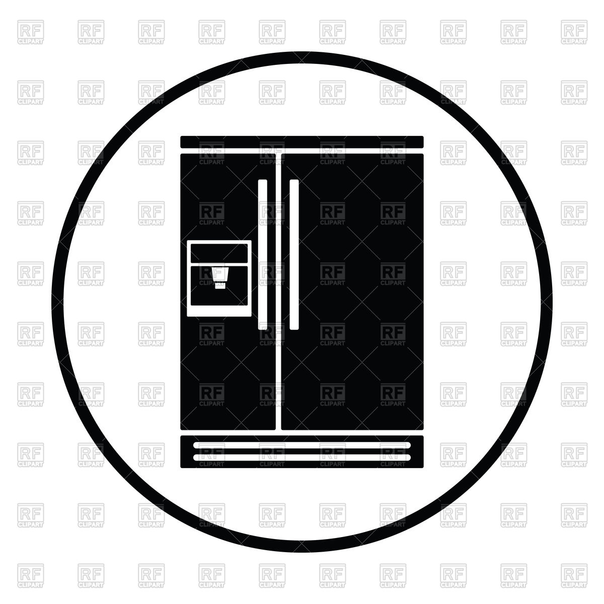 1200x1200 Thin Circle Design Of Wide Refrigerator Icon Vector Image Of Icons