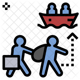 256x256 Refugee Icon Of Colored Outline Style