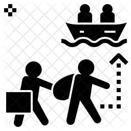 256x256 Refugee Icon Of Glyph Style