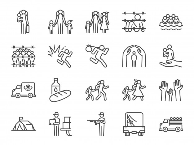 626x469 Refugee Icon Set Vector Premium Download