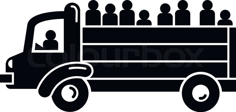800x379 Refugee People Truck Icon Simple Stock Vector Colourbox