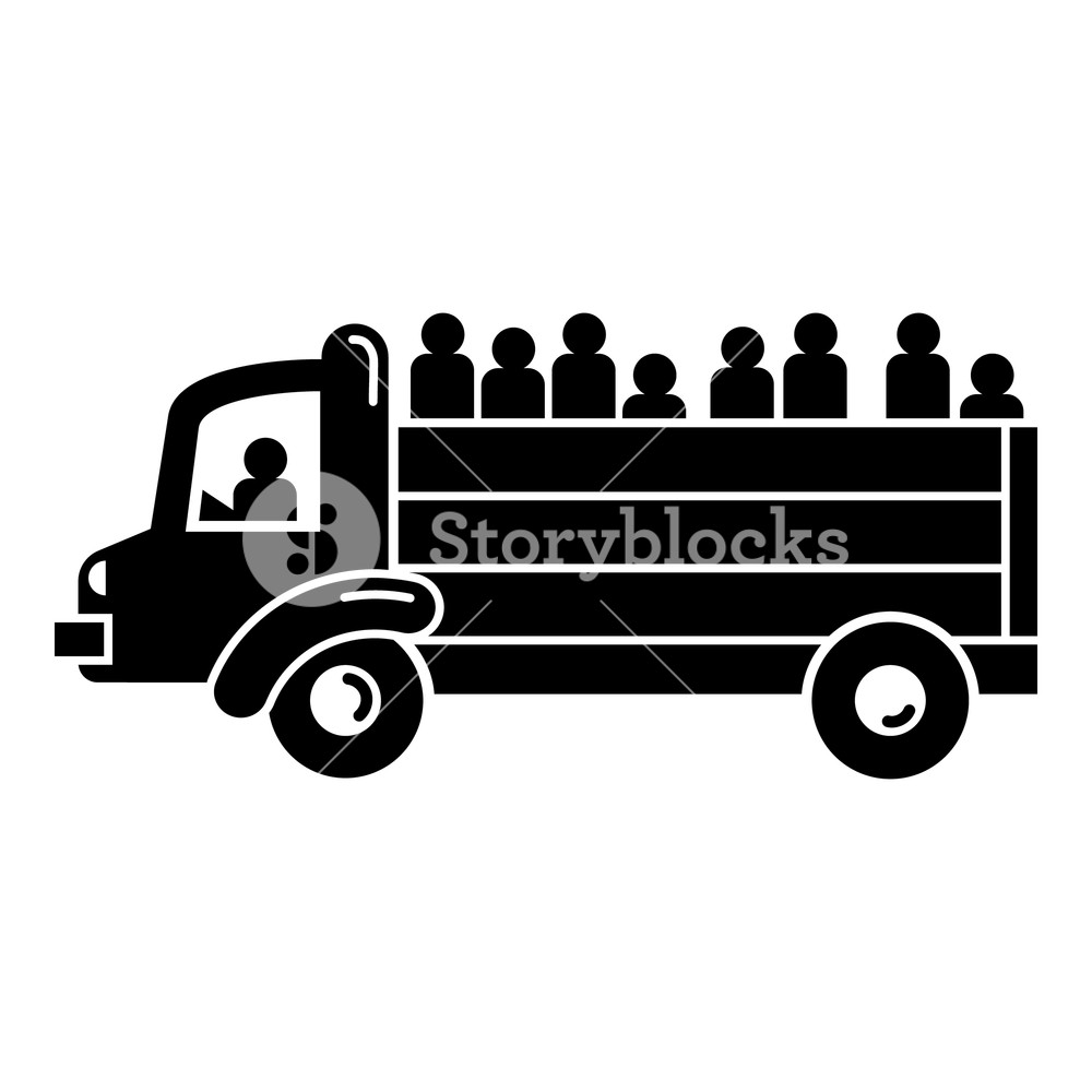 1000x1000 Refugee People Truck Icon Simple Illustration Of Refugee People