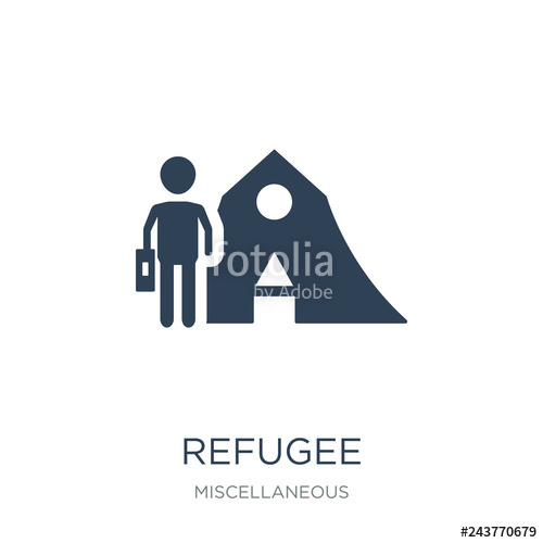 500x500 Refugee Icon Vector On White Background, Refugee Trendy Filled I