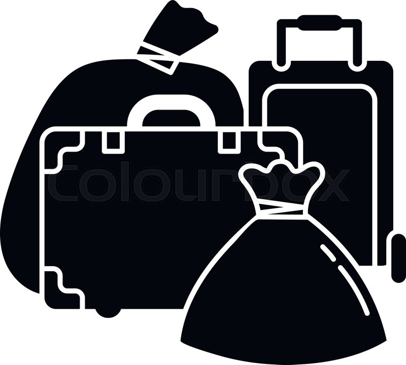 800x720 Migrant Refugee Bags Icon Simple Stock Vector Colourbox