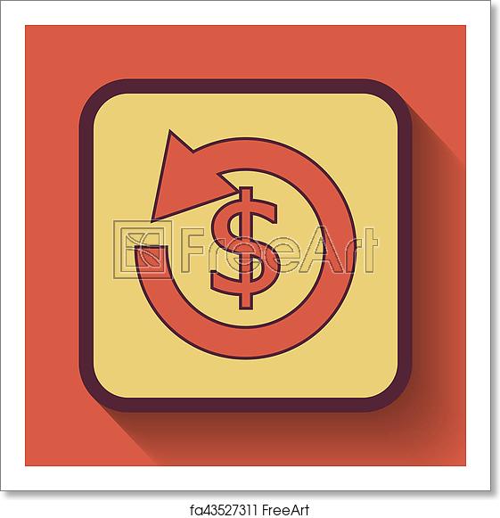 561x581 Free Art Print Of Refund Icon Refund Icon, Colored Website Button