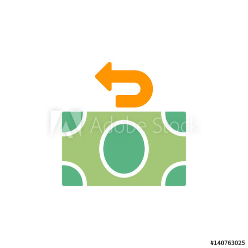 500x500 Money Refund Icon Vector, Filled Flat Sign, Solid Colorful