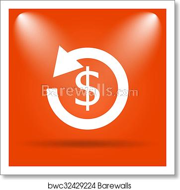 362x382 Refund Icon, Art Print Barewalls Posters Prints