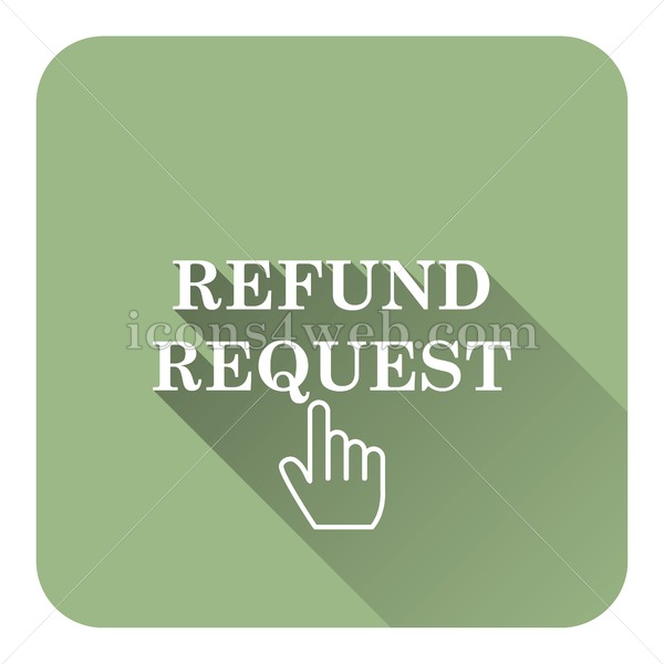600x600 Refund Request Flat Icon With Long Shadow Vector