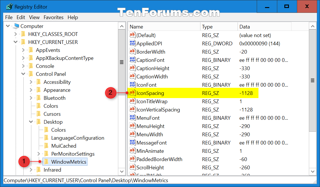 1123x656 Change Desktop Icon Spacing In Windows Tutorials