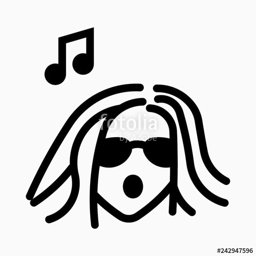 500x500 Glyph Reggae Music Pixel Perfect Vector Icon Stock Image