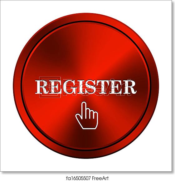 561x581 Free Art Print Of Register Icon Metallic Icon With White Design