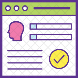 256x256 Online Registration Icon Of Colored Outline Style